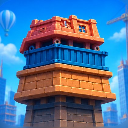 Toren van drie gekleurde verdiepingen in Tower Dash